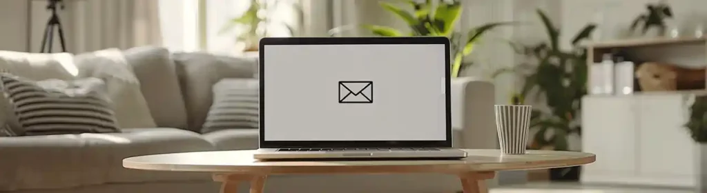 Laptop mit einem E-Mail-Icon auf dem Bildschirm