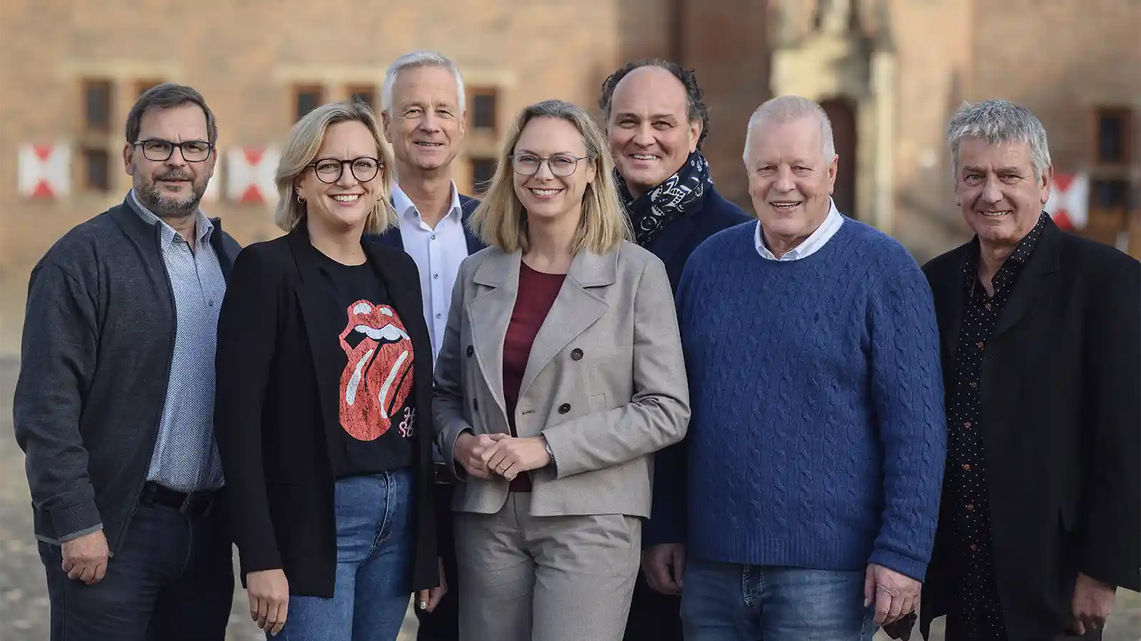 Bürgermeisterin Alexandra Schacky und Vorstandsmitglieder von Kalkar aKtiv